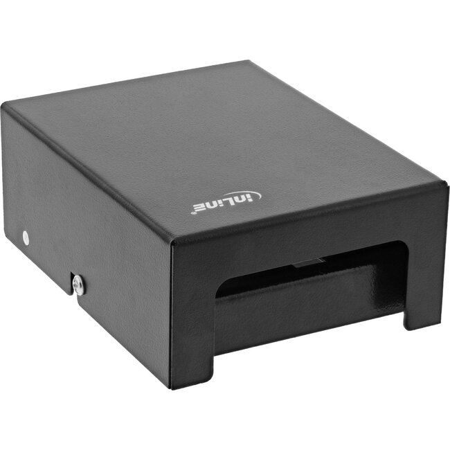 InLine Ausgabebox | für 4 Keystone-Module | Tisch- und DIN-Schienenmontage | schwarz