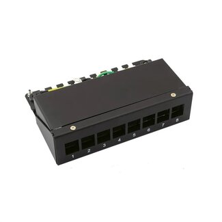 Value Ausgangsbox mit Kabelführung | für 8 Keystone-Module | schwarz