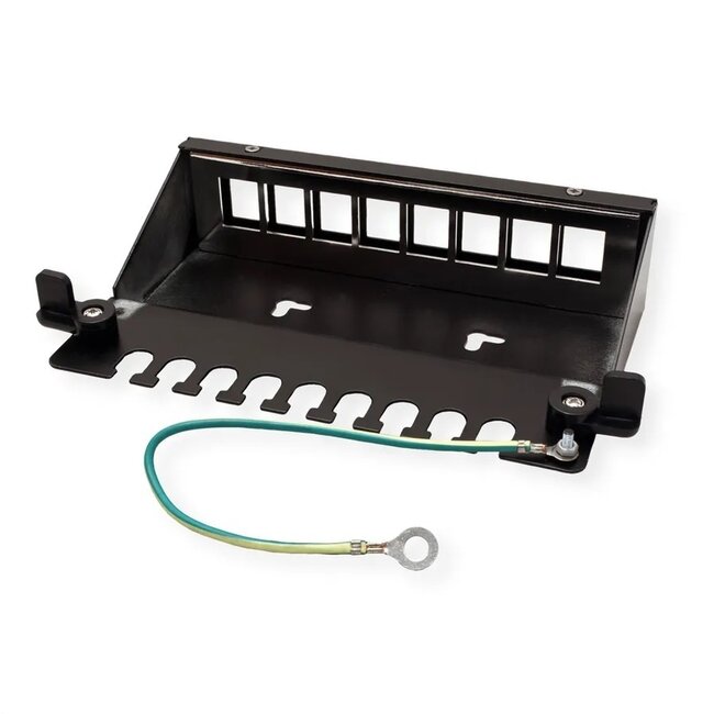 Ausgangsbox mit Kabelführung | für 8 Keystone-Module | schwarz