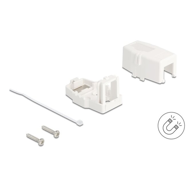 Ausgangsbox mit magnetischem Boden | für 1 Keystone-Modul | weiß