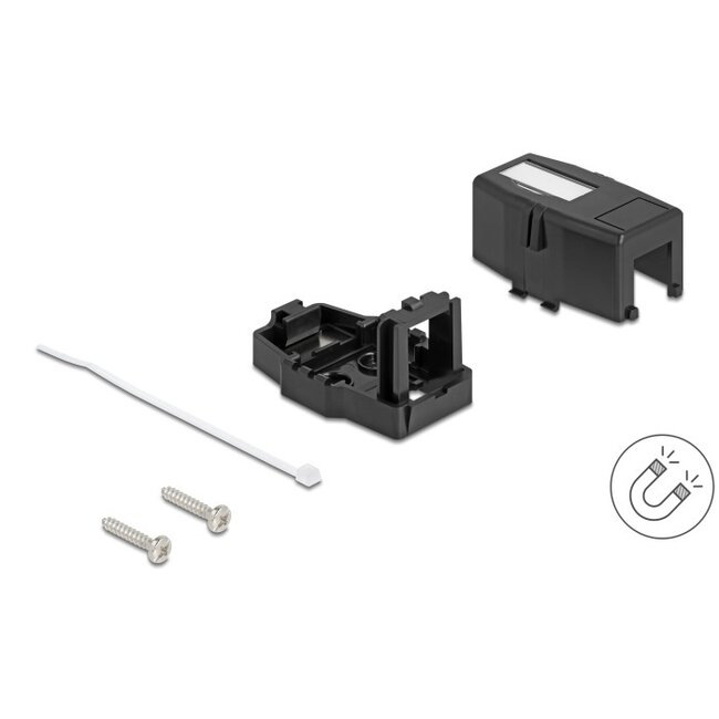 Ausgangsbox mit magnetischem Boden | für 1 Keystone-Modul | schwarz