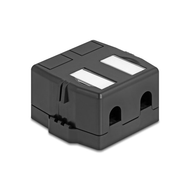 Ausgangsbox mit magnetischem Boden | für 2 Keystone-Module | schwarz