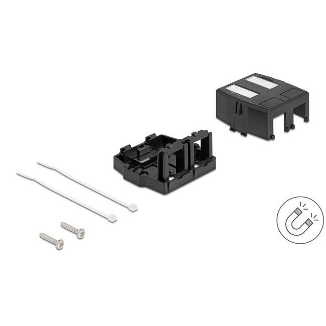Ausgangsbox mit magnetischem Boden | für 2 Keystone-Module | schwarz