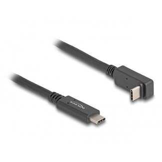 DeLOCK USB-C Kabel | rechtwinklig (oben/unten) | USB 3.0 5 Gbps | PD 60W | 4K 60Hz | Schwarz | 2 Meter