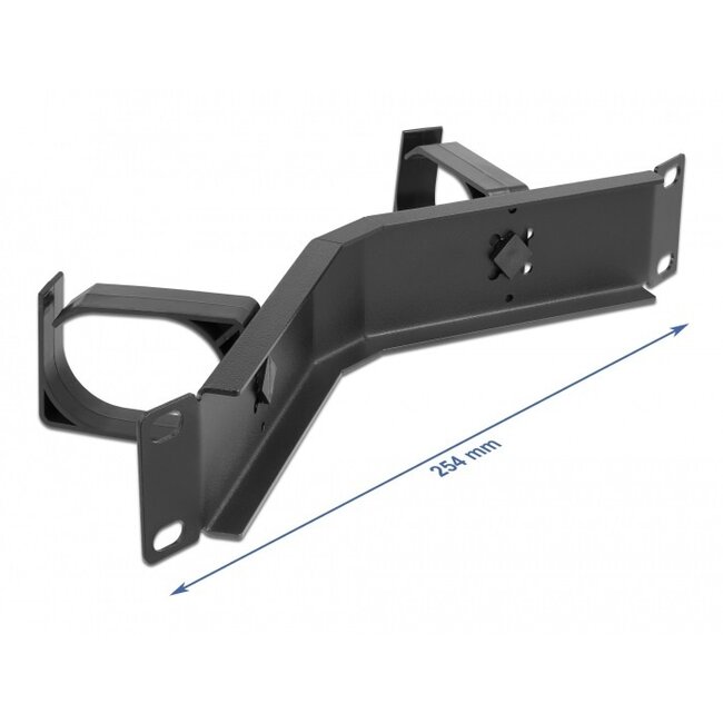 10 Zoll Blindabdeckung mit 2 Kabelösen | V-Design | 1U | Schwarz