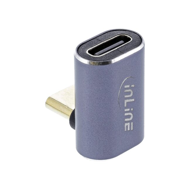 InLine USB-C Winkeladapter oben/unten | USB4 40 Gbps | PD 240W | 8K 60Hz | Aluminium