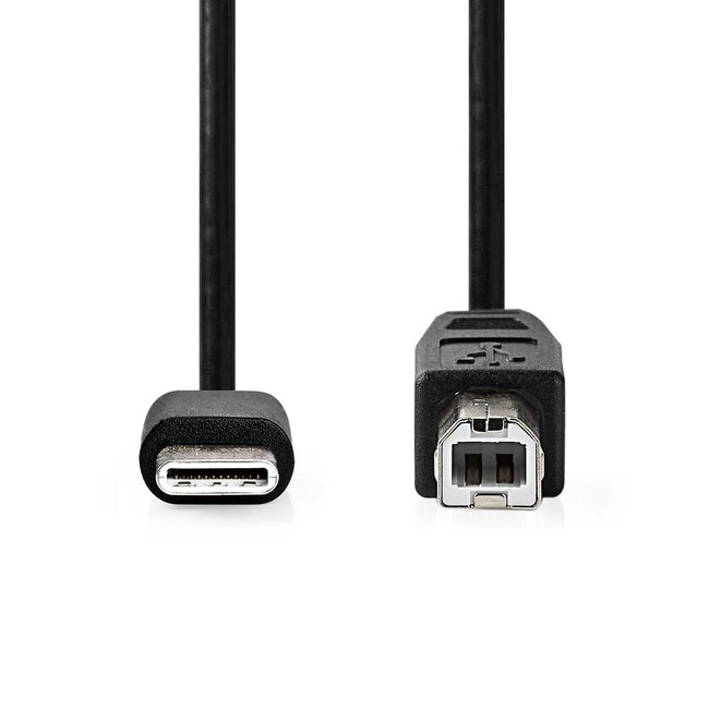Nedis USB-C auf USB-B Kabel | USB 2.0 | bis 2A | Schwarz | 2 Meter