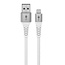 Goobay Lightning-USB-A Supersoft Textilkabel | USB 2.0 | PD 60W | Weiß | 3 Meter