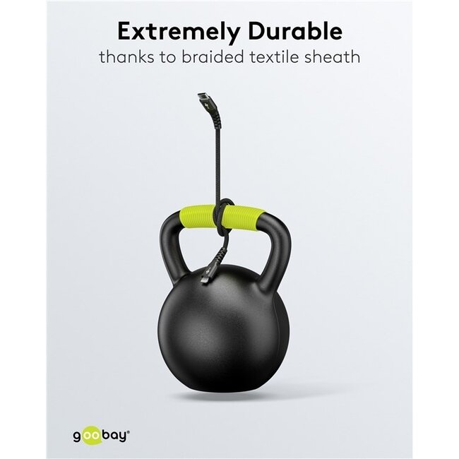 Goobay Lightning USB-C Supersoft Textilkabel | USB 2.0 | PD 60W | Schwarz | 0,5 m