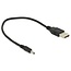 USB-A auf DC-Stecker Kabel | 3,0 x 1,0mm | max. 5V/0,2A (1W) | Schwarz | 0,25 m