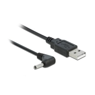 DeLOCK USB-A auf DC Stecker Winkelkabel | 3,5 x 1,35mm | max. 5V/1A (5W) | Schwarz | 1,5 m