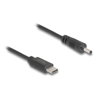 DeLOCK USB-C auf DC-Stecker Kabel | 3,0 x 1,0mm | 0,25m | max. 5V/0,7A | Schwarz