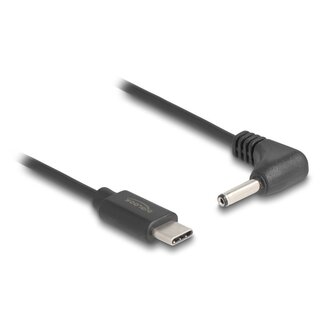 DeLOCK USB-C auf DC Stecker rechtwinklig Kabel | 3,5 x 1,35mm | max. 5V/1A (5W) | Schwarz | 1,5 m