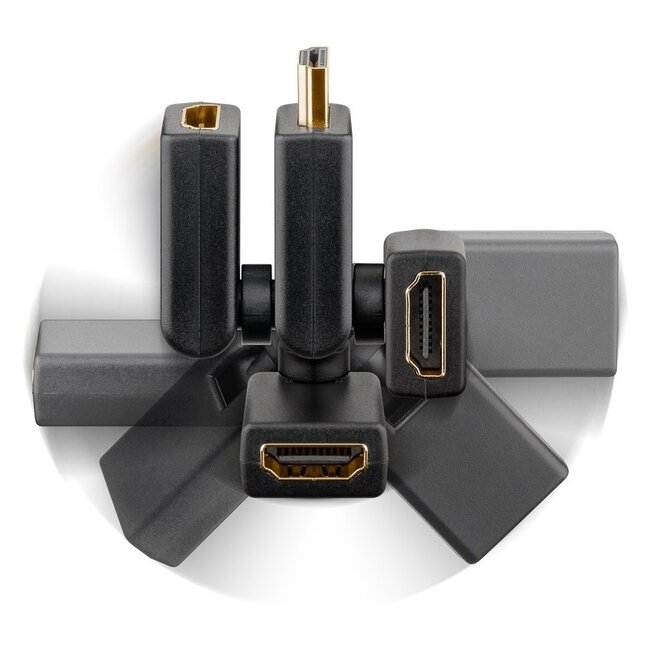 HDMI-Adapter | 360° drehbar | HDMI 2.0 (4K 60Hz + HDR) | Schwarz