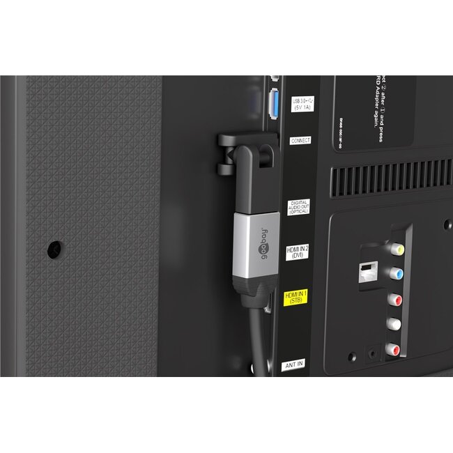 HDMI-Adapter | 360° drehbar | HDMI 2.0 (4K 60Hz + HDR) | Schwarz