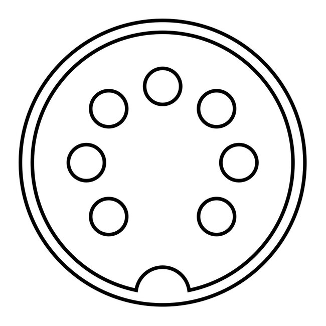 DIN 7-poliger Einbau-Stecker | Metall