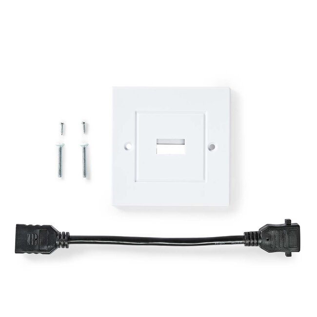 Nedis HDMI Wanddose | HDMI 2.0 (4K 60Hz + HDR) | Weiß | 0,20 m