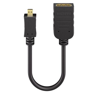 S-Impuls Micro HDMI-zu-HDMI Adapter | HDMI 2.0 (4K 60Hz) | Schwarz | 0,15 m