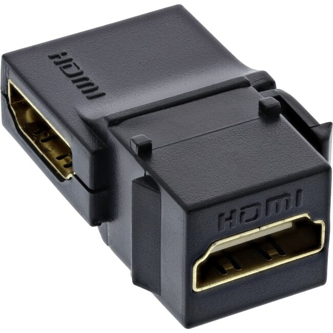 HDMI Winkel Keystone Modul 90° Abwärts | HDMI 2.0 (4K 60Hz + HDR) | Schwarz