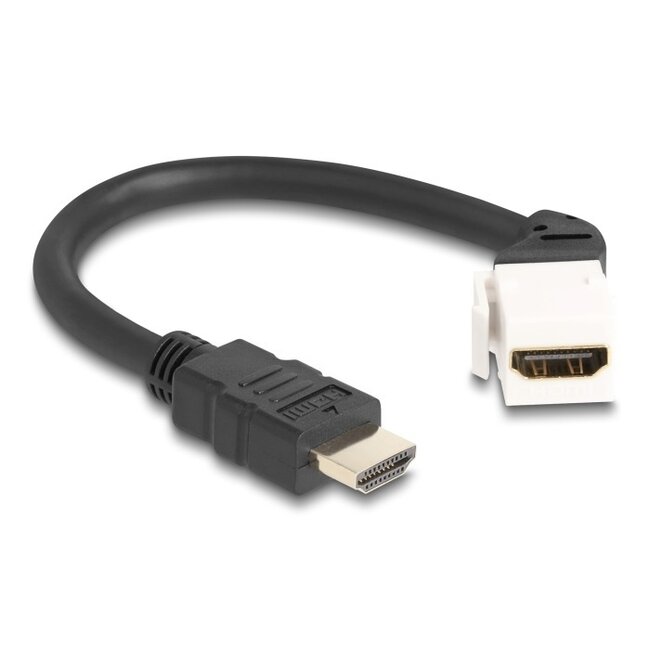 HDMI Keystone-Modul 45° oben gewinkelt - HDMI (m) | HDMI 2.1 (8K 60Hz + HDR) | Weiß | 0,20 m