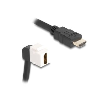 DeLOCK HDMI Keystone Modul 90° nach unten (m) | HDMI 2.1 (8K 60Hz + HDR) | Weiß | 0,20 m