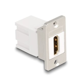 DeLOCK HDMI Keystone Modul mit Einbaurahmen | HDMI 2.1 (8K 60Hz + HDR) | Weiß