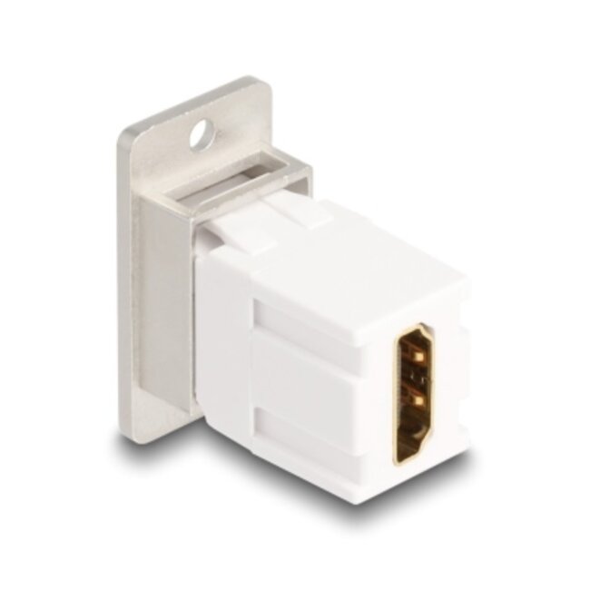 HDMI Keystone Modul mit Einbaurahmen | HDMI 2.1 (8K 60Hz + HDR) | Weiß