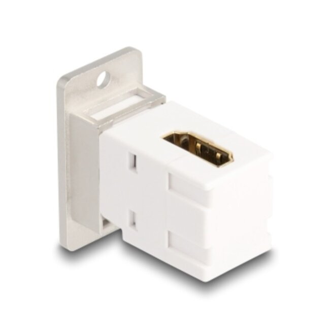 HDMI 90° Keystone Modul mit Einbaurahmen | HDMI 2.1 (8K 60Hz + HDR) | Weiß