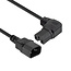 C15 (rechtswinklig/links) - C14 Stromkabel für UPS/PDU | 3x 1,00mm² (Gummi) | Schwarz | 1,8 Meter