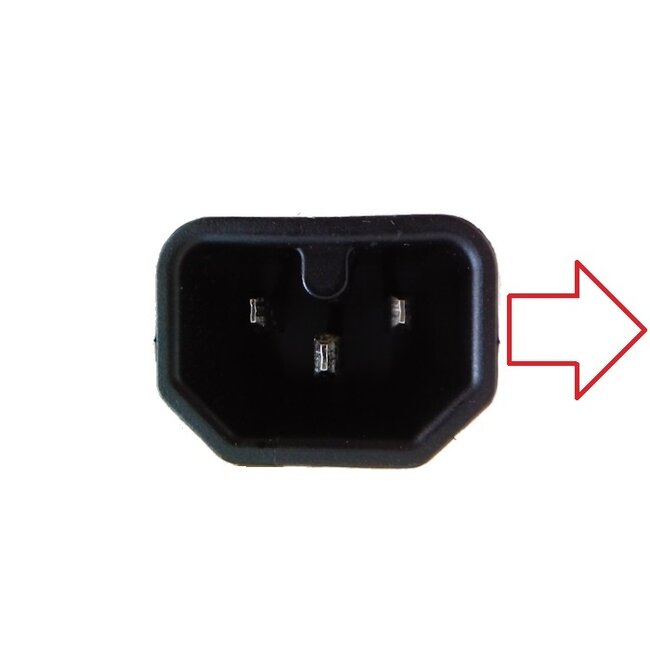 C15 (rechtswinklig) - C14 Stromkabel für UPS/PDU | 3x 1,00mm² (Gummi) | Schwarz | 0,50 m