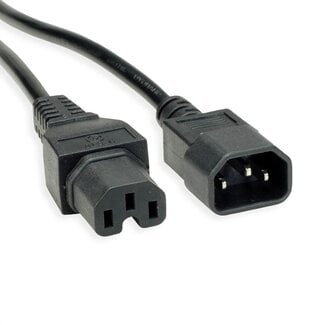 ACT C15-C14 Stromkabel für UPS/PDU | 3x1,00mm² Gummi | Schwarz | 5 Meter