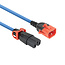 Duale IEC Lock C15-C14 Stromkabel für UPS/PDU | 3x 1,00mm² Gummi | Blau | 3 Meter