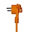 CEE 7/7 (flach/winklig) - CEE 7/3 (gerade) Verlängerungskabel | 3x 1,50mm² | Orange | 50 Meter