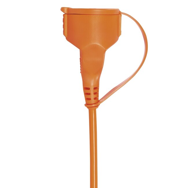 CEE 7/7 (flach/winklig) - CEE 7/3 (gerade) Verlängerungskabel | 3x 1,50mm² | Orange | 50 Meter