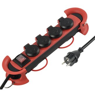 MaxTrack IP44 Außensteckdose mit 4 Steckplätzen | Schalter | 3 Meter