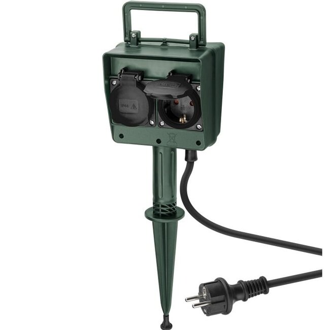 Goobay IP44 Outdoor-Steckdosenleiste | 4 Steckplätze | Erdungsstift | 2 Meter