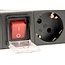 19 Zoll Steckdosenleiste | Schalter | CEE 7/7 - 8x CEE 7/3 | 1U | Schwarz | 3 Meter
