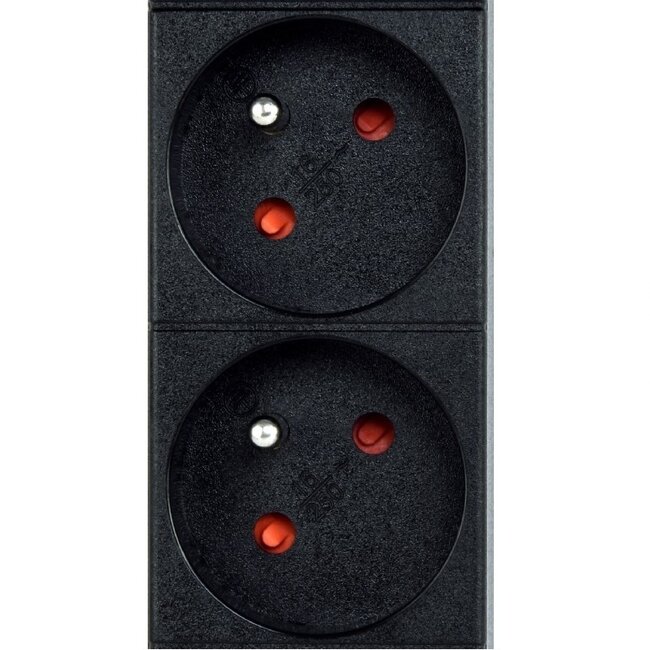 19 Zoll Steckdosenleiste | Schalter | CEE 7/7 - 9x CEE 7/5 (Belgien) | 1U | Schwarz | 2m