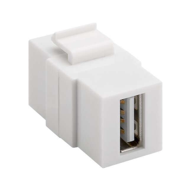 USB-A Keystone Modul | vertikal | USB 2.0 | weiß