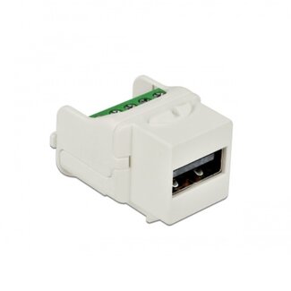 DeLOCK USB-A Keystone-Modul mit Schraubklemme | USB 2.0 | Weiß