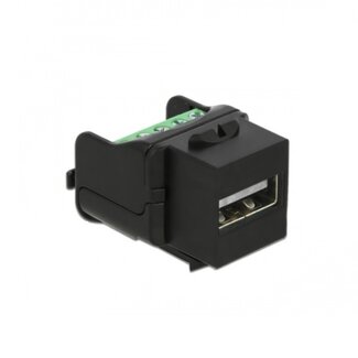 DeLOCK USB-A Keystone-Modul mit Schraubklemme | USB 2.0 | Schwarz