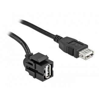 DeLOCK USB-A Winkel Keystone Modul 110° oben | USB 2.0 | Schwarz | 0,30 m