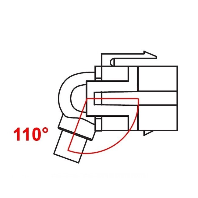 USB-A Winkel Keystone Modul 110° nach unten | USB2.0 | Schwarz | 0,30 m