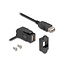 USB-A Winkel Keystone Modul - USB-A (v) | mit Einbaurahmen | USB 2.0 | Schwarz | 0,30 m