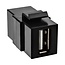 USB-A Keystone Modul | vertikal | USB 2.0 | schwarz