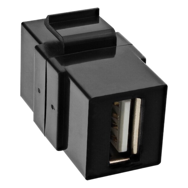 USB-A Keystone Modul | vertikal | USB 2.0 | schwarz