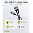 Goobay USB-C™ Textilkabel, 60 W Power Delivery, 1,5 m, Schwarz/Grau