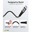 Goobay USB-C™ Textilkabel, 60 W Power Delivery, 1,5 m, Schwarz/Grau