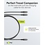 Goobay USB-C™ Textilkabel, 60 W Power Delivery, 1,5 m, Schwarz/Grau