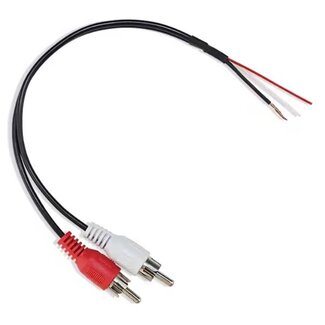 Universal Cinch Stereo (m) – offenes Ende Audiokabel | Schwarz | 0,20 Meter
